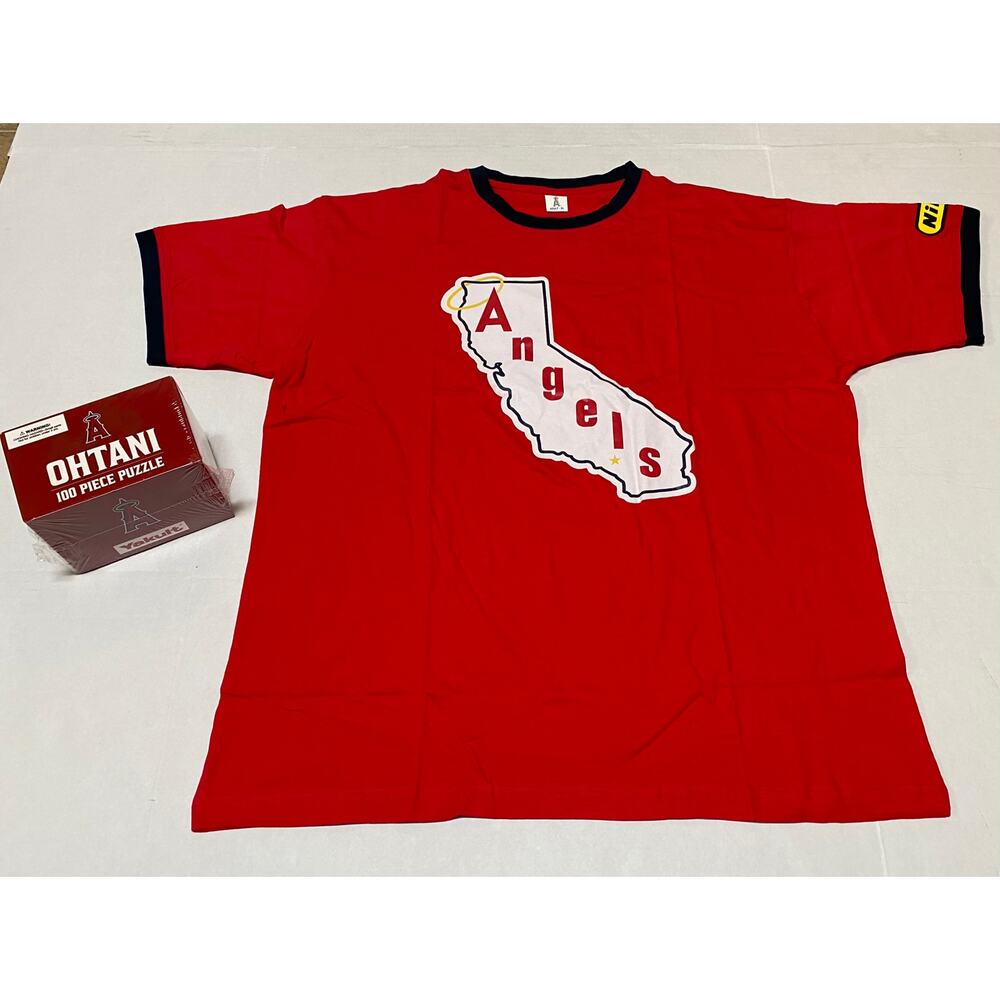 Shohei Ohtani Angels T-Shirt Men's XL & 100 Piece Puzzle Sealed SGA Promo 923A